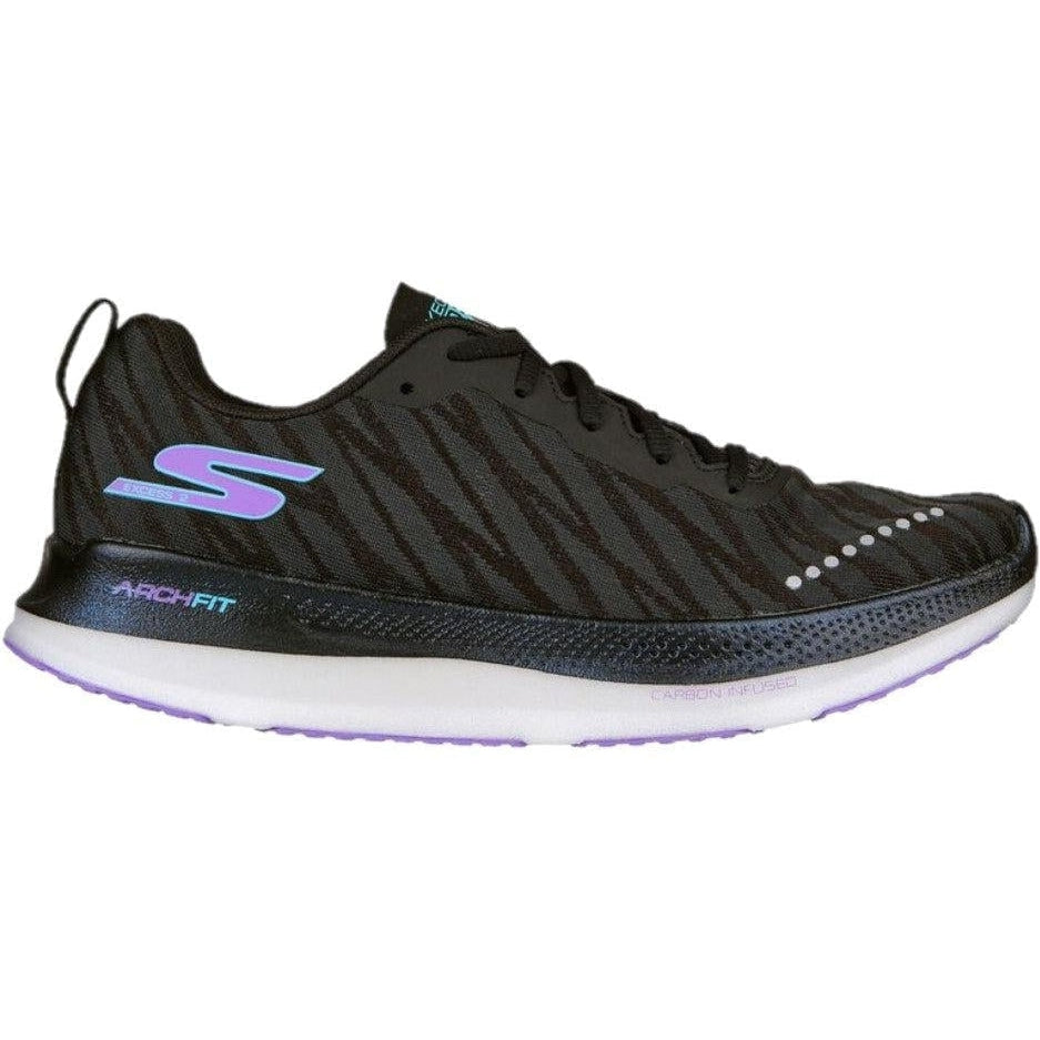 Women's Skechers Go RUN Razor Excess 2, Black/Purple, 8.5 B Medium